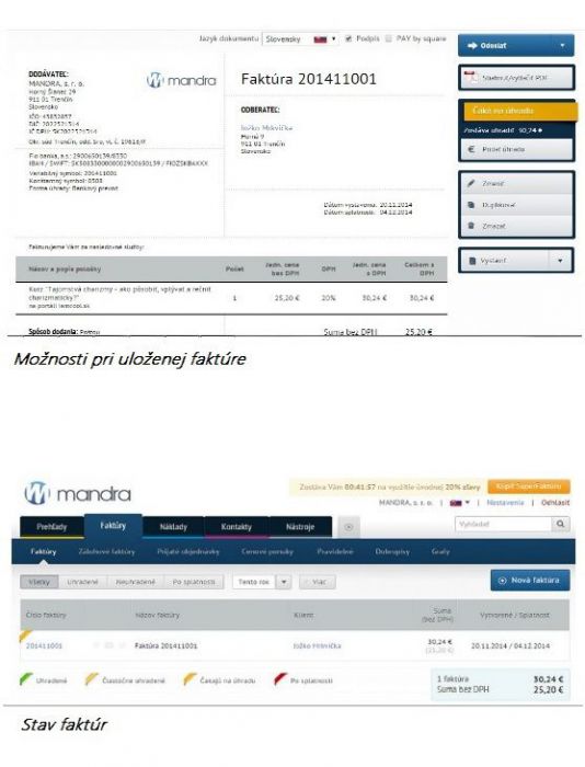 Faktúra - editácia a prehľady